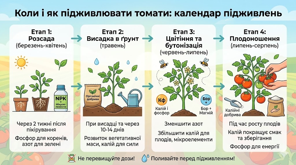 Підживлення томатів